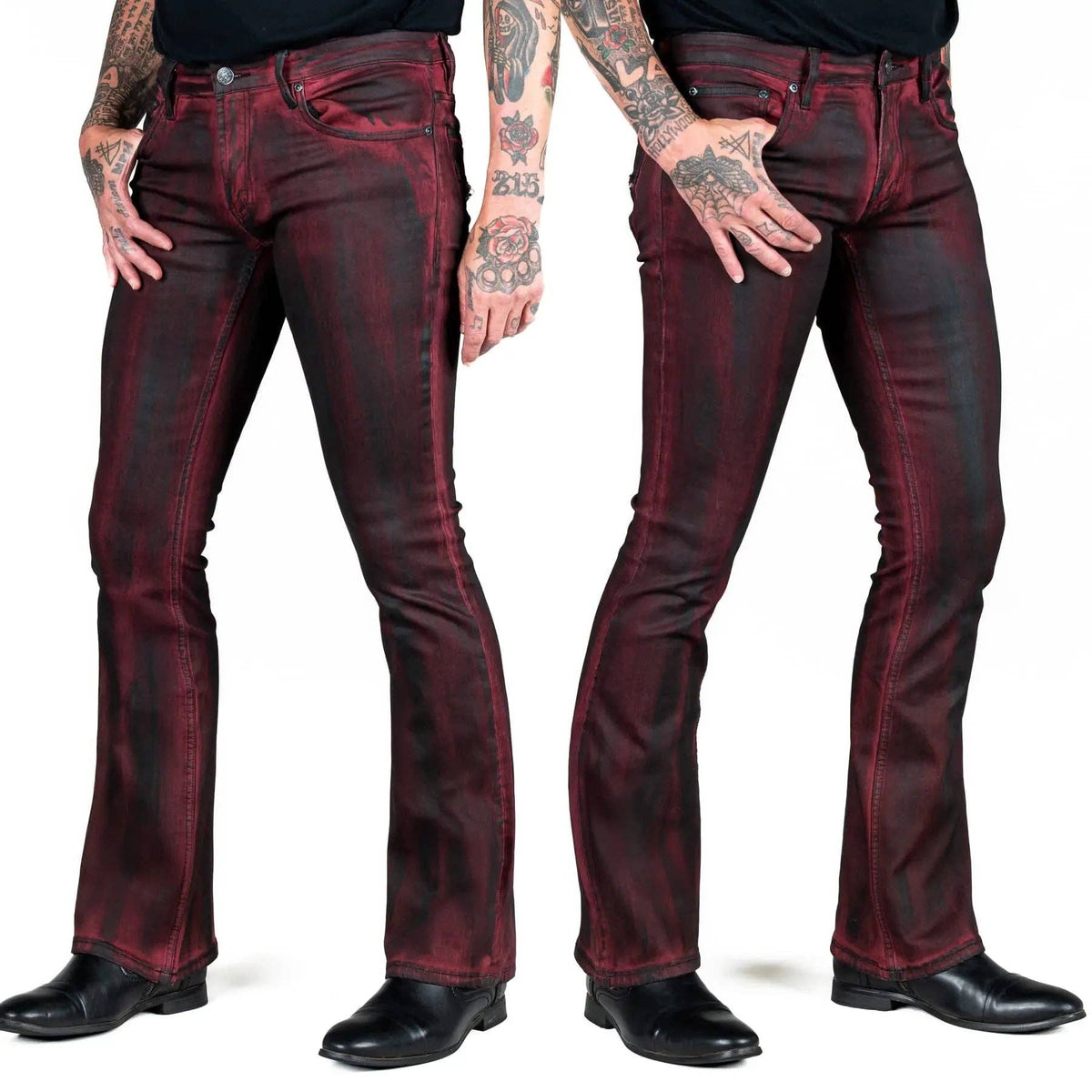 Wornstar Hellraiser Coated Jeans – Crimson