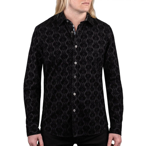 Wornstar Amaryllis Black Flocked Men's Shirt