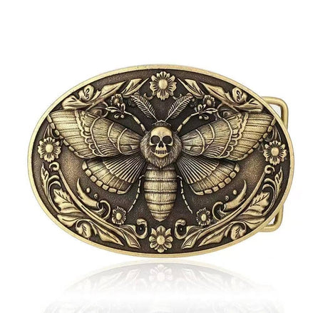 Bronze Oval Mothman Belt Buckle