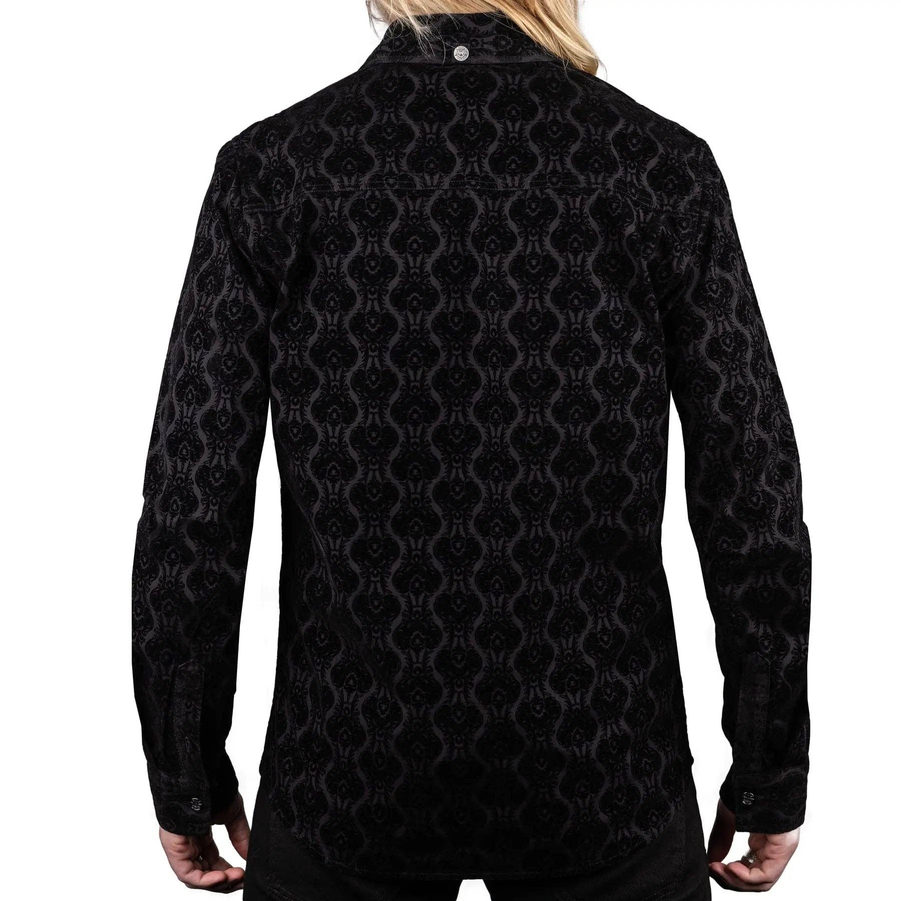 Wornstar Amaryllis Black Flocked Men's Shirt