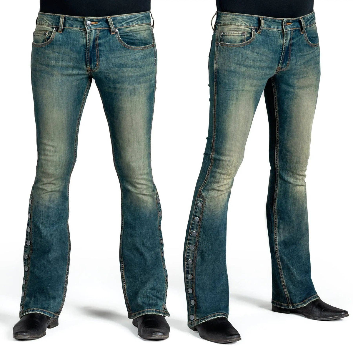 Wornstar Hellraiser Side Button Jeans – Vintage Blue