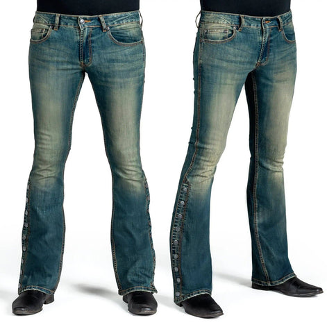 Wornstar Hellraiser Side Button Jeans – Vintage Blue