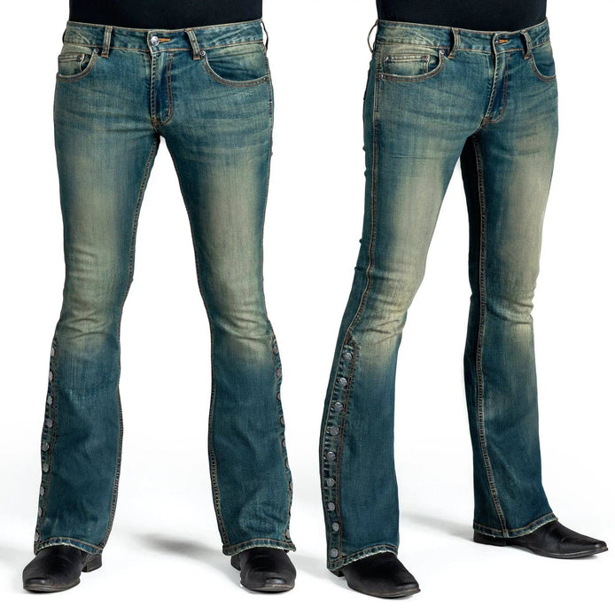 Wornstar Hellraiser Side Button Jeans – Vintage Blue
