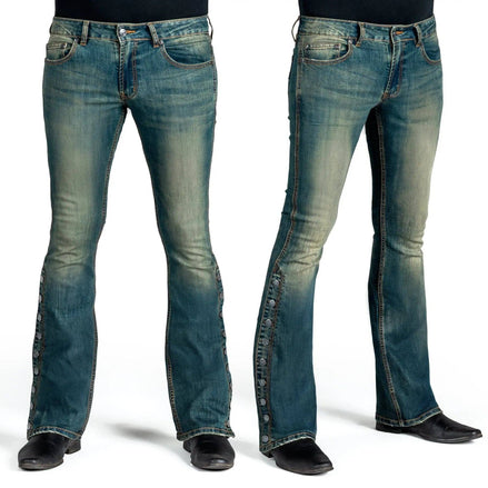 Wornstar Hellraiser Side Button Jeans – Vintage Blue