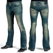 Wornstar Hellraiser Side Button Jeans – Vintage Blue