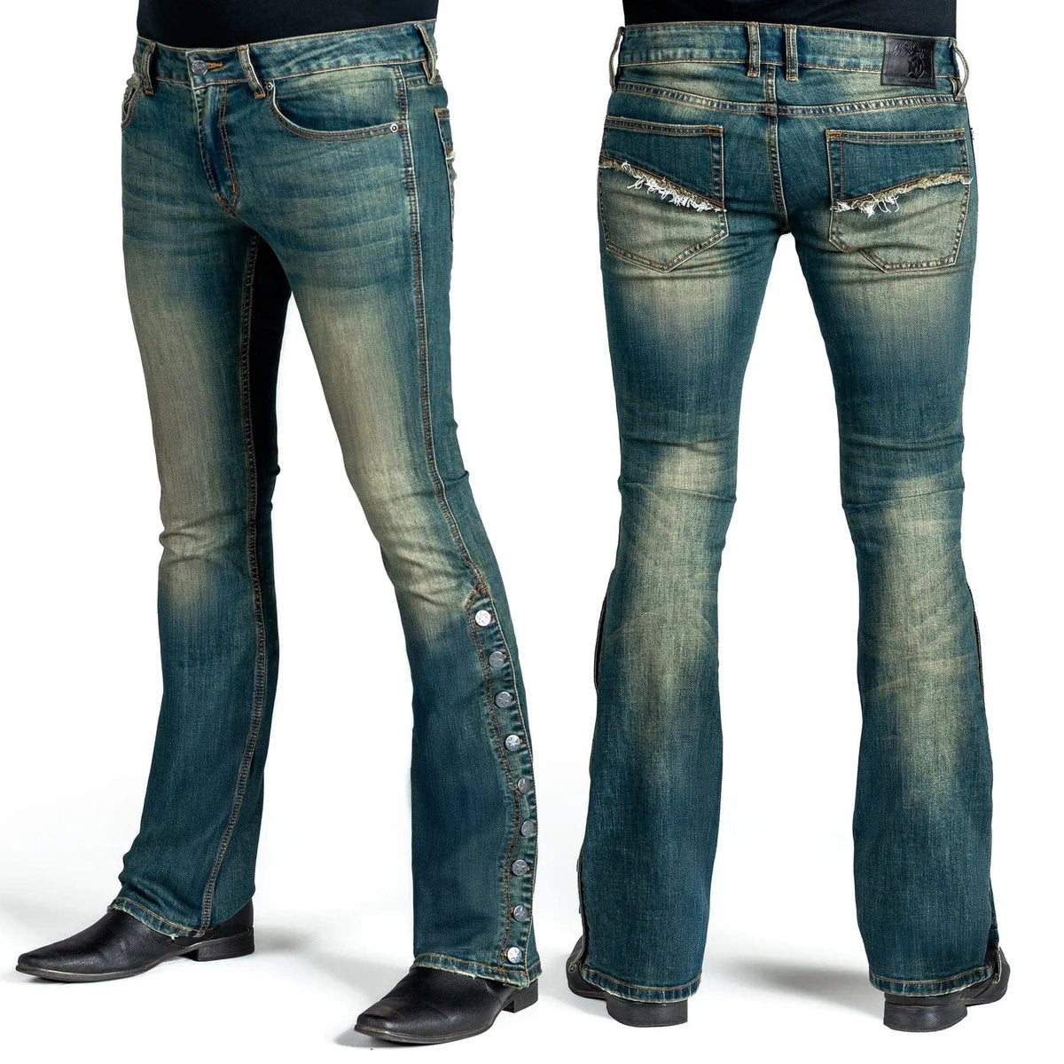 Wornstar Hellraiser Side Button Jeans – Vintage Blue