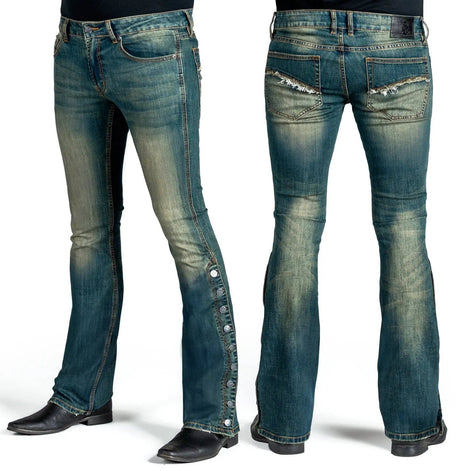 Wornstar Hellraiser Side Button Jeans – Vintage Blue
