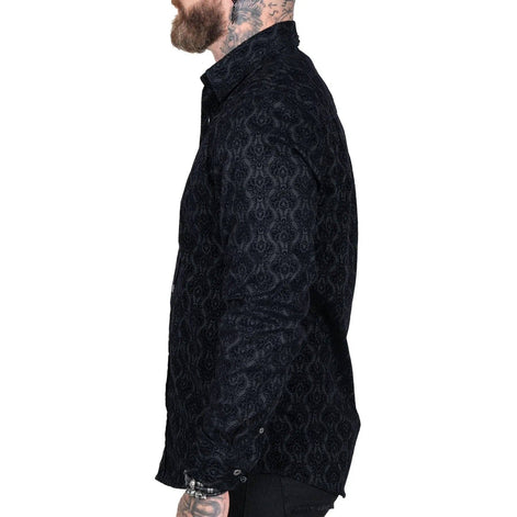 Wornstar Amaryllis Black Flocked Men's Shirt