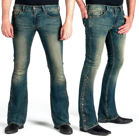 Wornstar Hellraiser Side Button Jeans – Vintage Blue