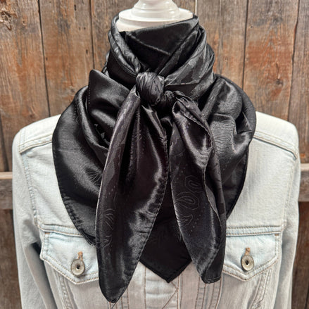 35x35" Black Jacquard Wild Rag Scarf