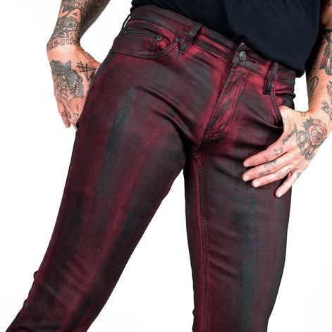 Wornstar Hellraiser Coated Jeans – Crimson