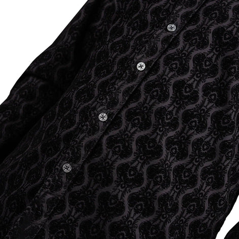 Wornstar Amaryllis Black Flocked Men's Shirt
