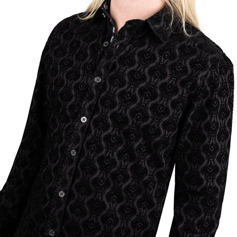 Wornstar Amaryllis Black Flocked Men's Shirt