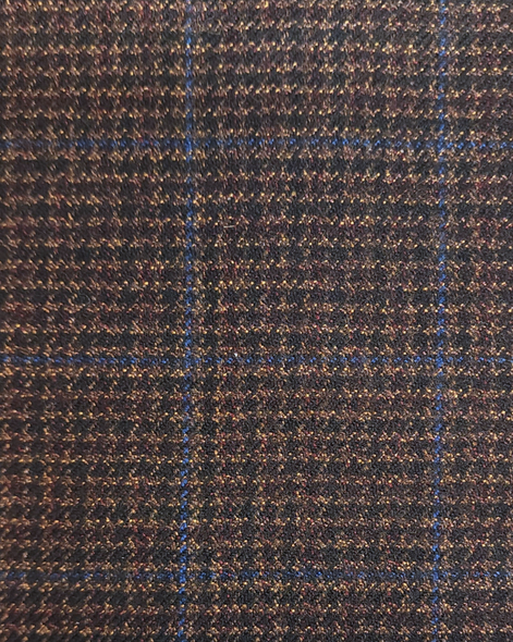 Espresso with Cobalt Windowpane Frock Coat | Men's Signature Tailoring