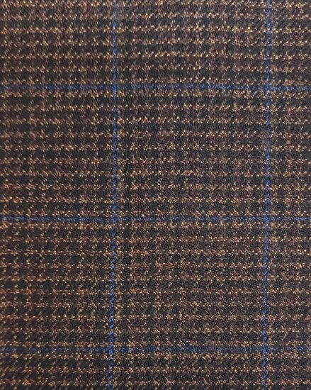 Espresso with Cobalt Windowpane Frock Coat | Men's Signature Tailoring