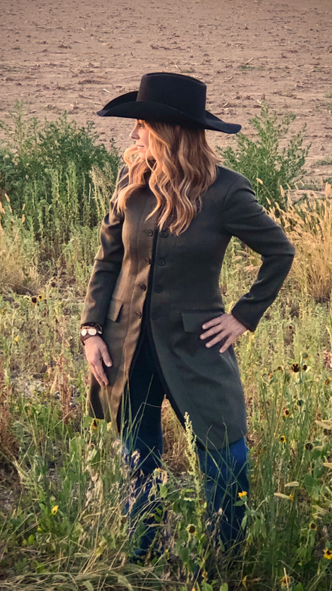 Women's Military Coat - Olive