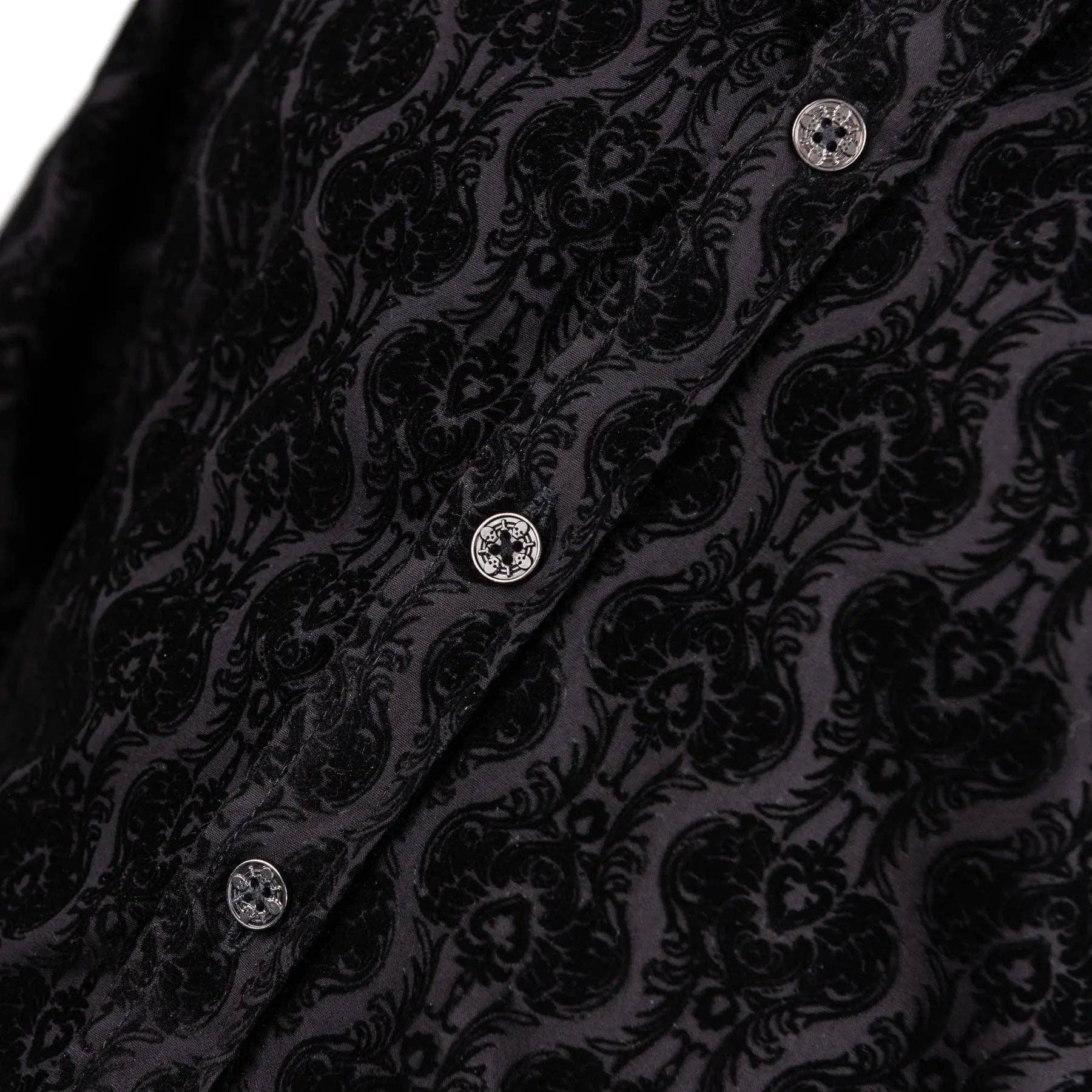 Wornstar Amaryllis Black Flocked Men's Shirt
