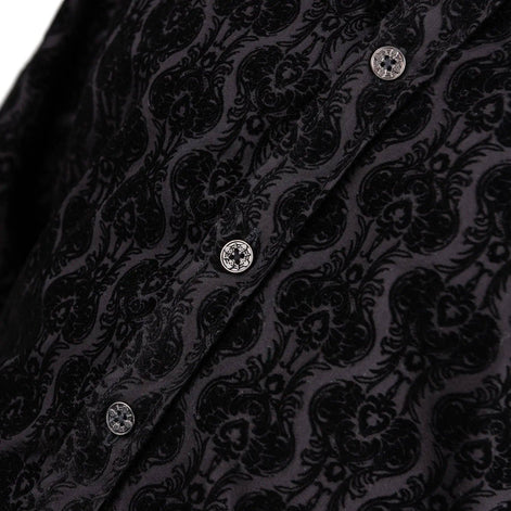 Wornstar Amaryllis Black Flocked Men's Shirt