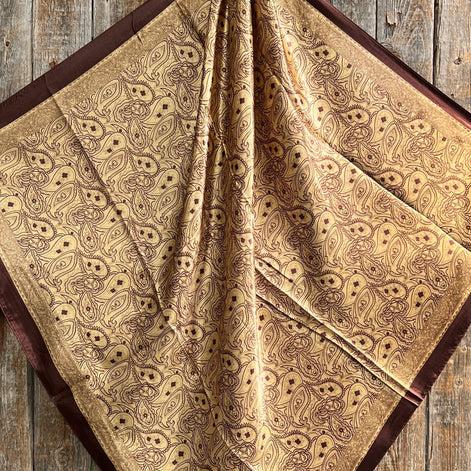 35x35" Earth Tones Paisley Wild Rag Scarf