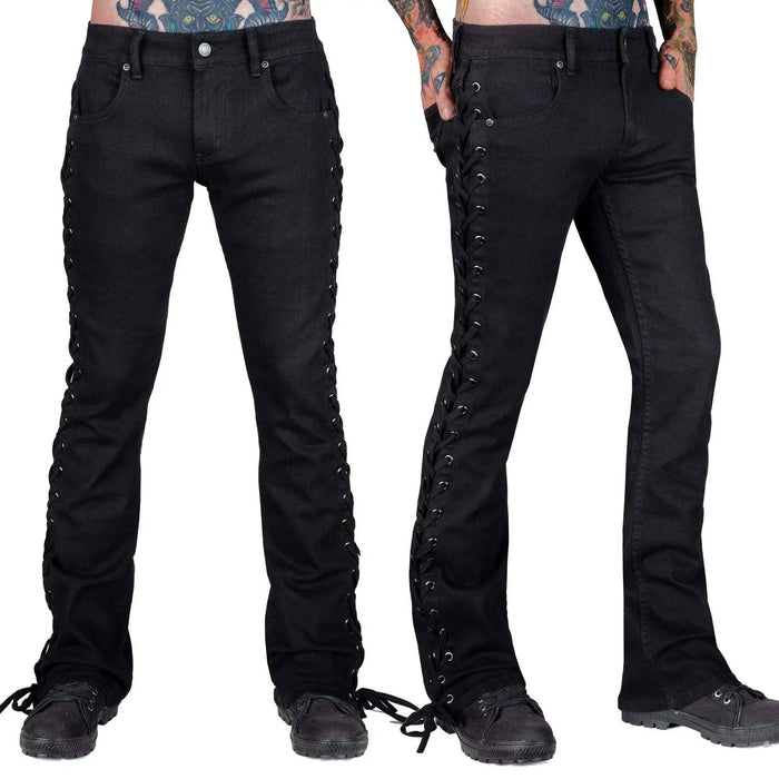 Wornstar Hellraiser Side Laced Jeans – Black