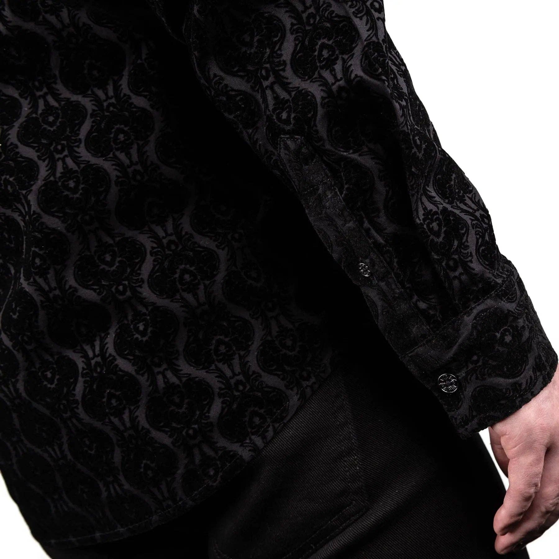 Wornstar Amaryllis Black Flocked Men's Shirt