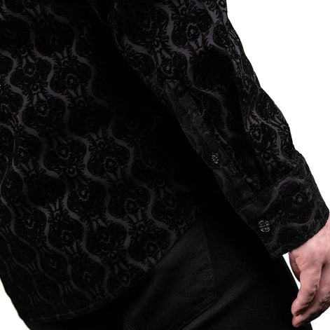 Wornstar Amaryllis Black Flocked Men's Shirt