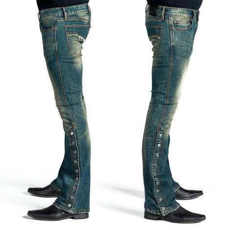 Wornstar Hellraiser Side Button Jeans – Vintage Blue