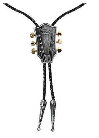 Western Cowboy Guitar Bolo Tie