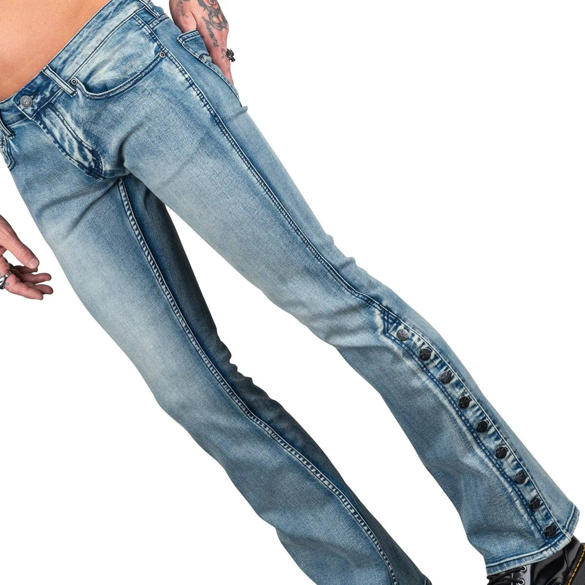 Wornstar Hellraiser Side Button Jeans – Classic Blue