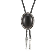 Cowboy Oval Onyx Bolo Tie