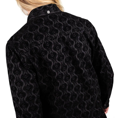 Wornstar Amaryllis Black Flocked Men's Shirt