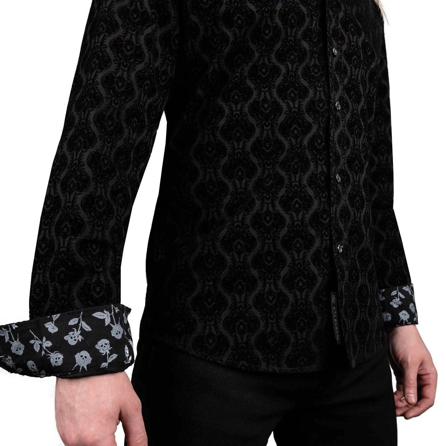 Wornstar Amaryllis Black Flocked Men's Shirt