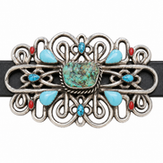 Barbarosa Turquoise Drop Filigree Concho Belt
