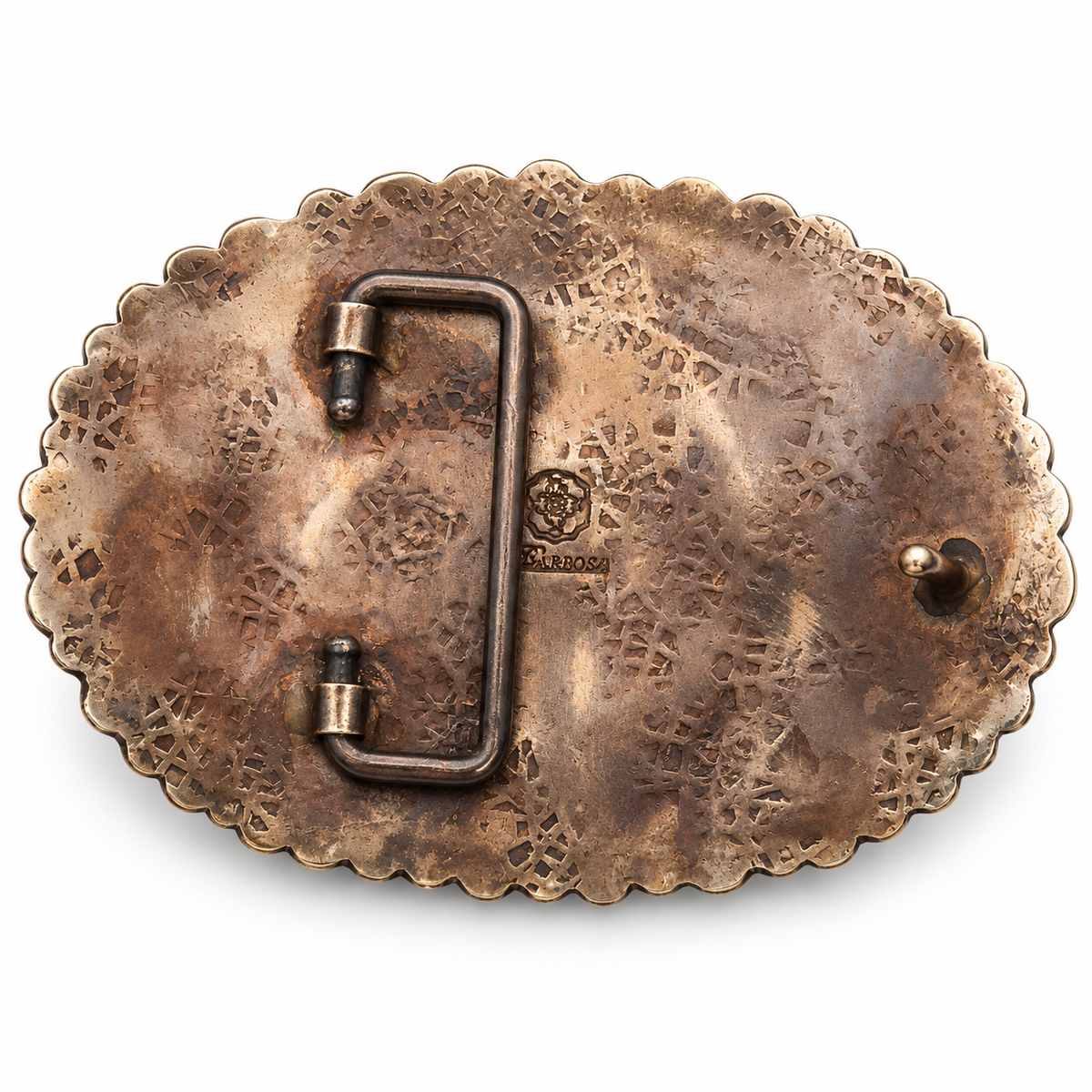 Barbosa Crowned Sacred Heart Turquoise Collector Belt Buckle
