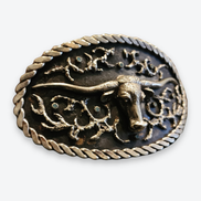 The Midnight Longhorn Belt Buckle