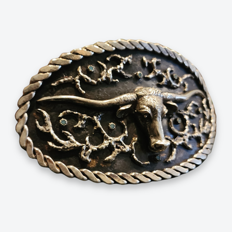 The Midnight Longhorn Belt Buckle