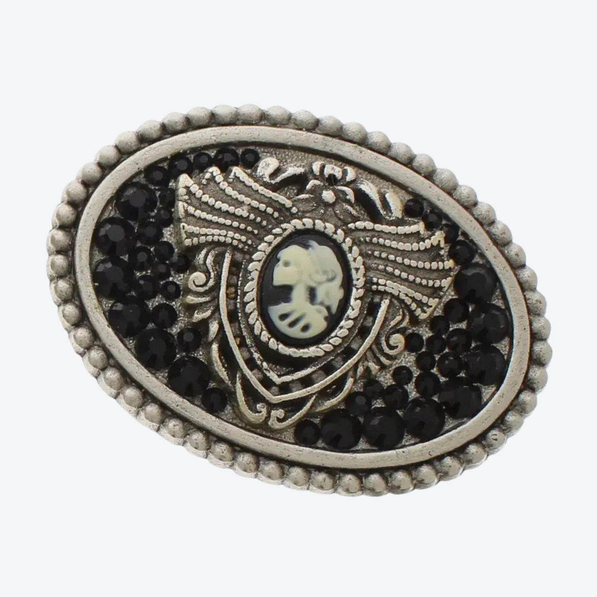 Victorian Noir Cameo Belt Buckle (male face)
