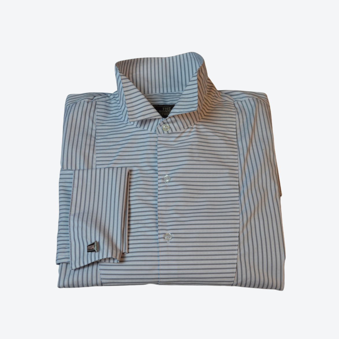 Grey Stripe Men's Tuxedo Shirt