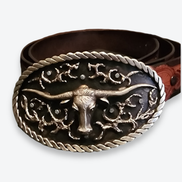 The Midnight Longhorn Belt Buckle