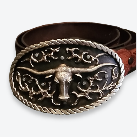 The Midnight Longhorn Belt Buckle