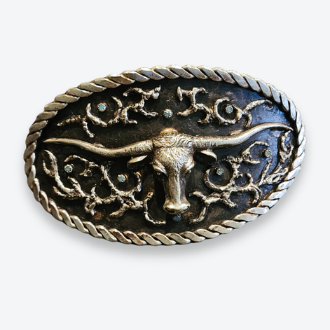 The Midnight Longhorn Belt Buckle