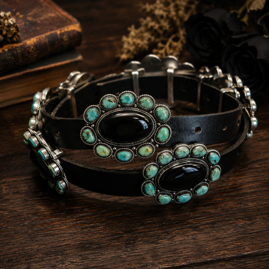 The Imperial Onyx Concho Belt
