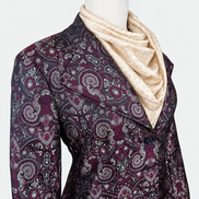 Women's Burgundy Paisley Brocade Tailored Frock Coat
