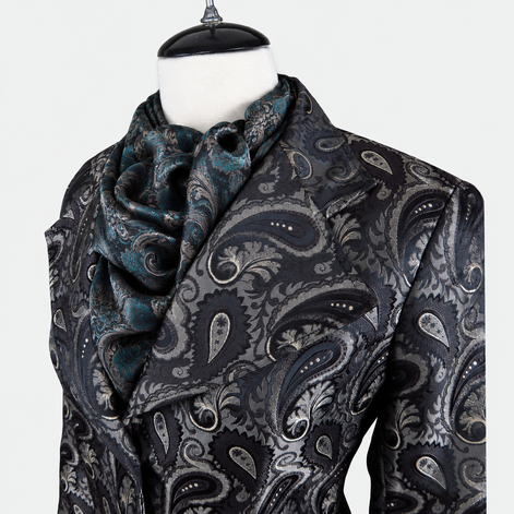 Women's Brown Paisley Brocade Tailored Frock Coat