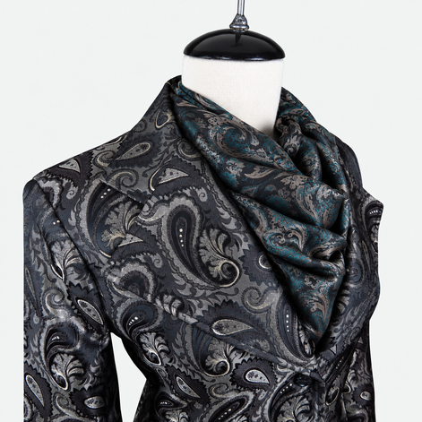 Women's Brown Paisley Brocade Tailored Frock Coat