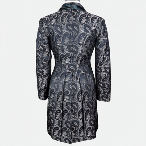 Women's Brown Paisley Brocade Tailored Frock Coat