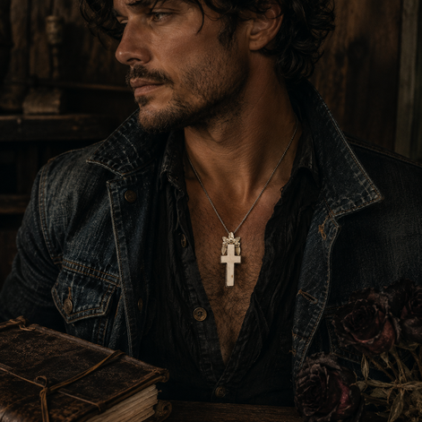 The Bone Blossom Cross Pendant