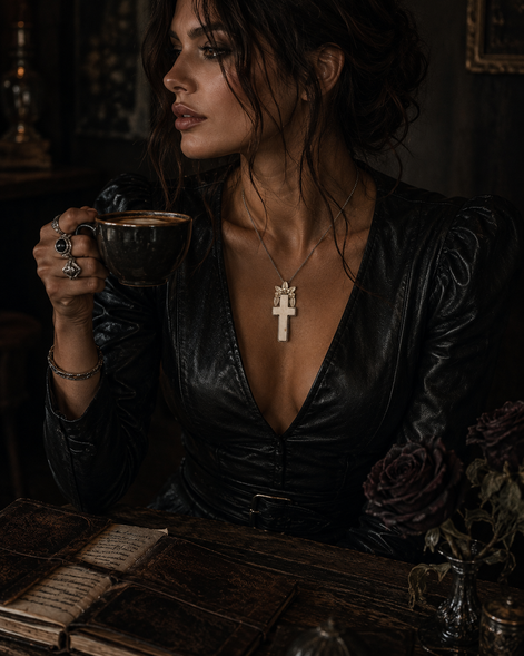 The Bone Blossom Cross Pendant