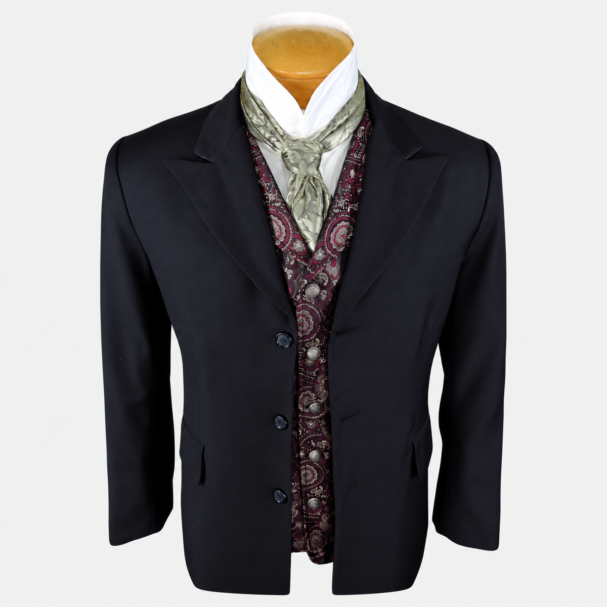 Men's Town Coat - Black Gabardine Wool - Western Cut Blazer