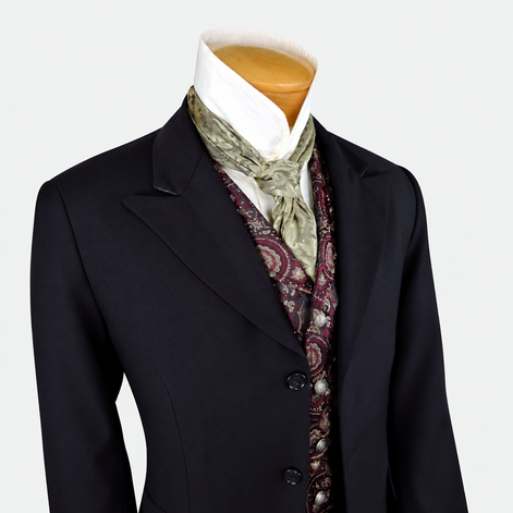 Men's Town Coat - Black Gabardine Wool - Western Cut Blazer